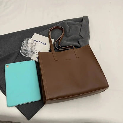 Classic PU Leather Tote Bag for Elegant Everyday Organization