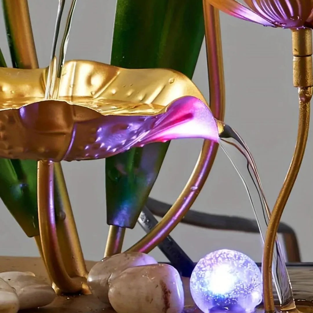 Indoor Tabletop Fountain - Compact Relaxation Fountain with Lights