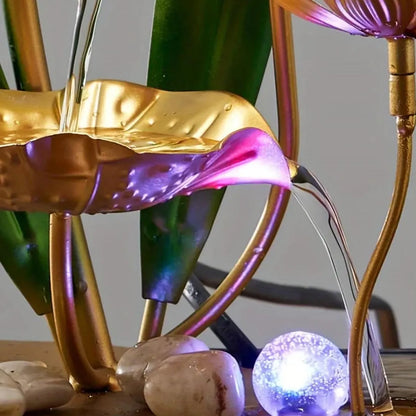 Indoor Tabletop Fountain - Compact Relaxation Fountain with Lights