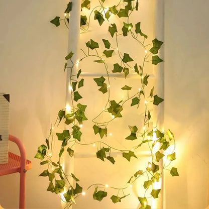 Artificial Leaf Fairy Lights with Copper Wire Lights