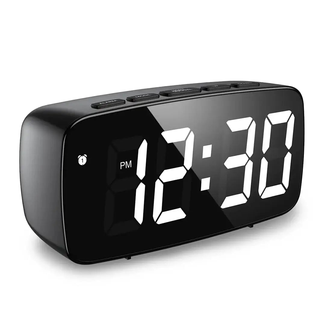 Digital LED Alarm Clock with Temperature, Date, Snooze, Voice Activation, and Night Mode