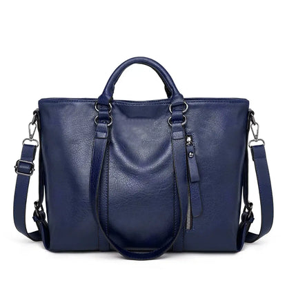 Valora – Soft Leather Work Tote Bag Large Capacity Shoulder Handbag for Women
