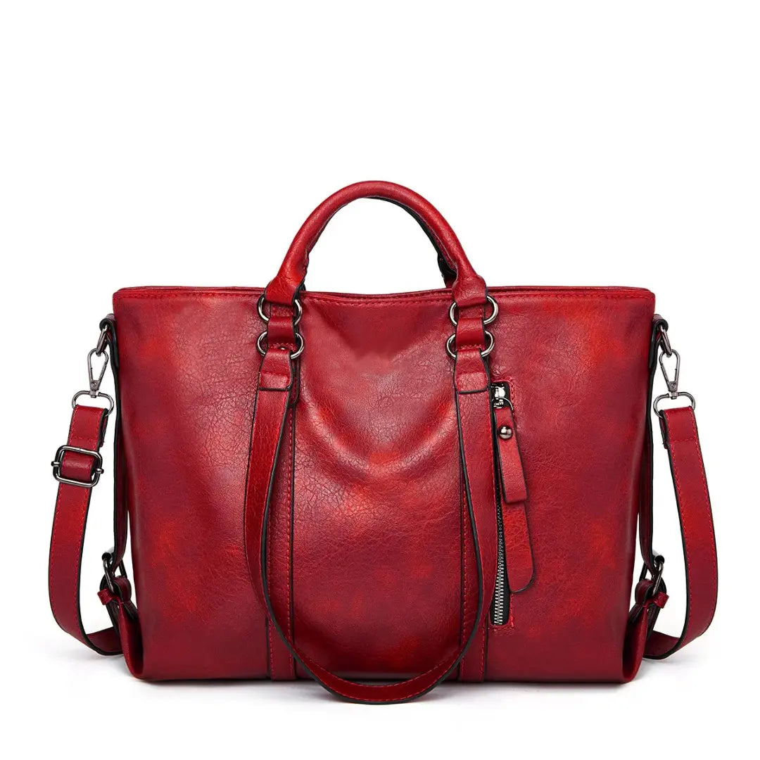 Valora – Soft Leather Work Tote Bag Large Capacity Shoulder Handbag for Women