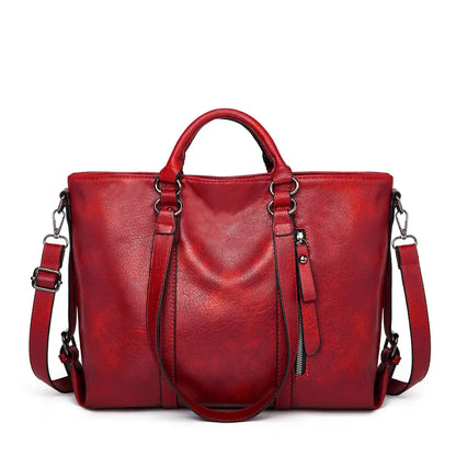 Valora – Soft Leather Work Tote Bag Large Capacity Shoulder Handbag for Women