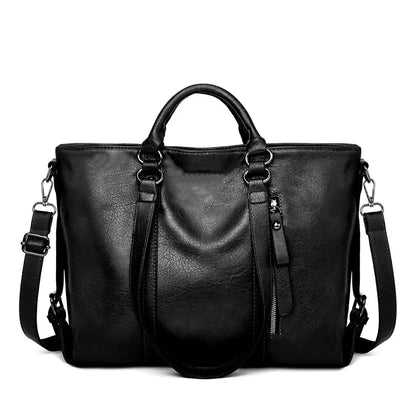 Valora – Soft Leather Work Tote Bag Large Capacity Shoulder Handbag for Women