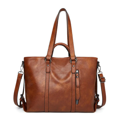 Valora – Soft Leather Work Tote Bag Large Capacity Shoulder Handbag for Women
