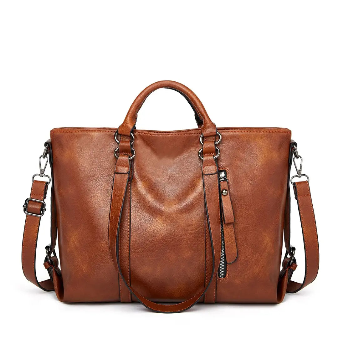 Valora – Soft Leather Work Tote Bag Large Capacity Shoulder Handbag for Women