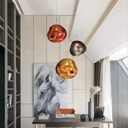 Lava Flow Pendant Light - Sculptural Modern Melting Glass Fixture