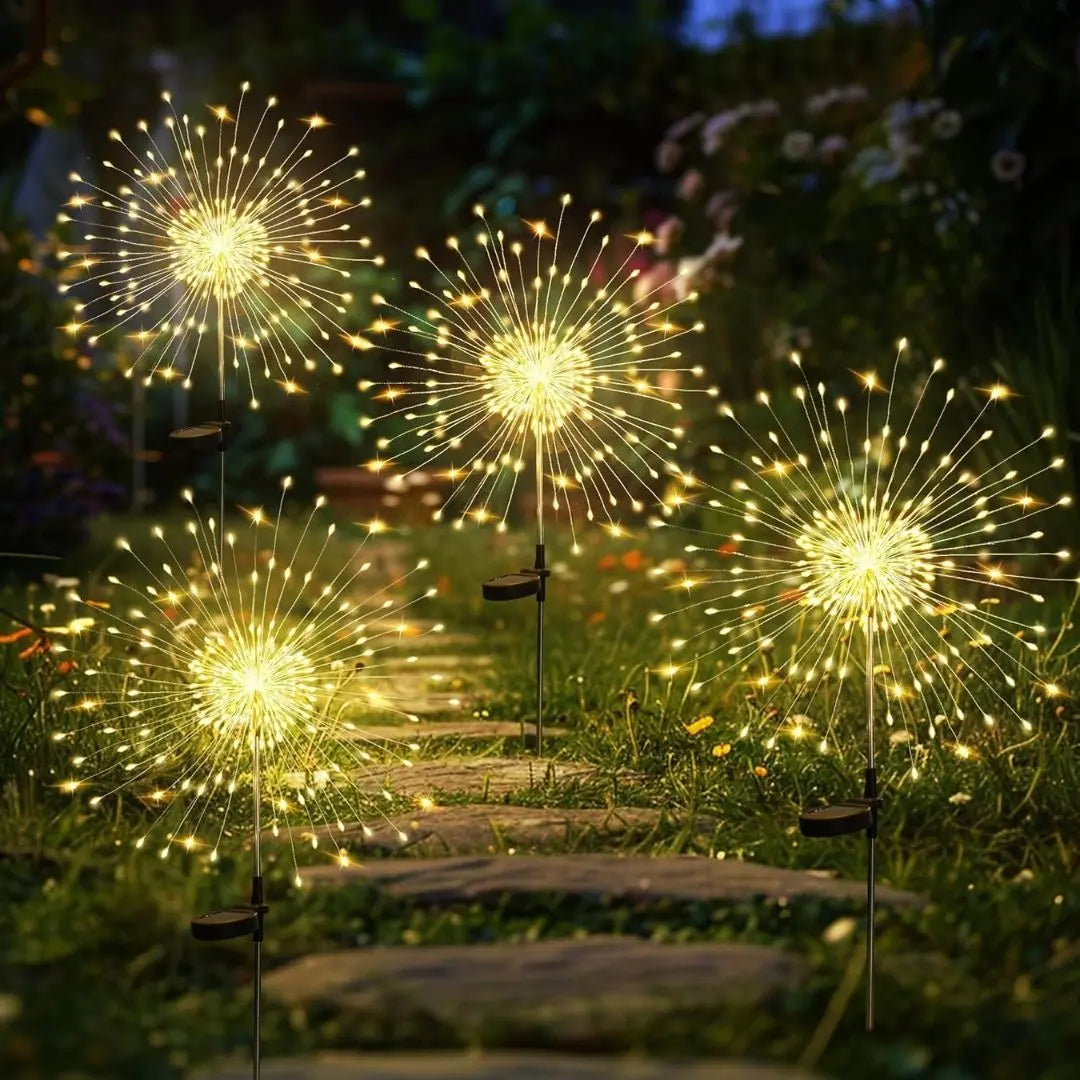 Lumora Starburst Solar Lights - Decorative Waterproof LED Garden Firework Lamps