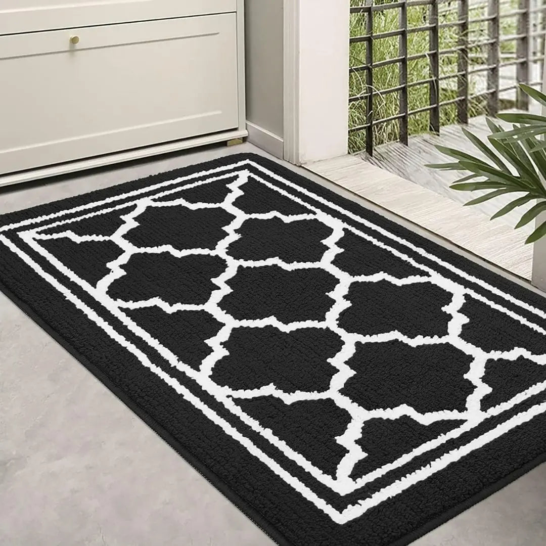 HomaxyClean Washable Dirt Trapper Mat - Non-Slip Low Profile Entrance Rug