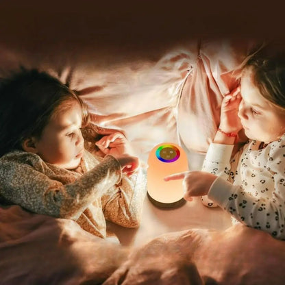 LumiAura Portable RGB Touch Night Light - Stylish Rechargeable Bedside Lamp