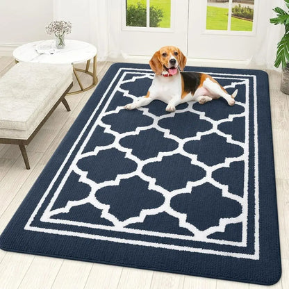 HomaxyClean Washable Dirt Trapper Mat - Non-Slip Low Profile Entrance Rug