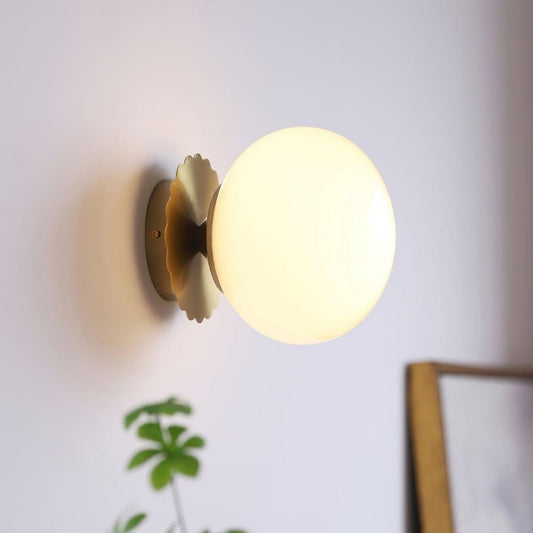 Marshmallow Globe Wall Sconce - Soft Glass Glow with Modern Chrome Finish
