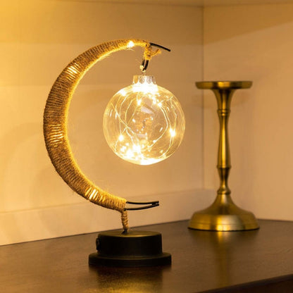 Enchanted Lunar Lamp - Celestial Glass LED Light for Magical Ambience