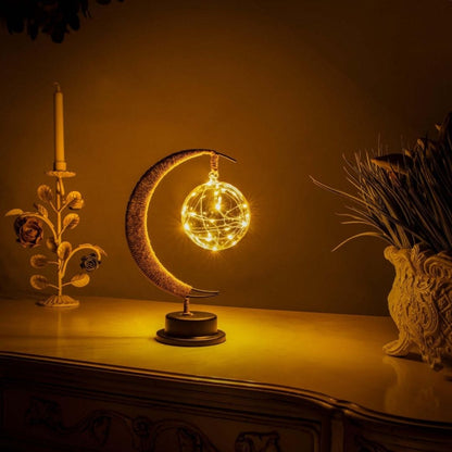 Enchanted Lunar Lamp - Celestial Glass LED Light for Magical Ambience