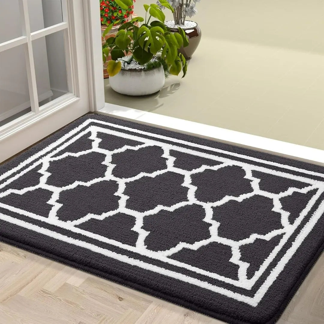 HomaxyClean Washable Dirt Trapper Mat - Non-Slip Low Profile Entrance Rug
