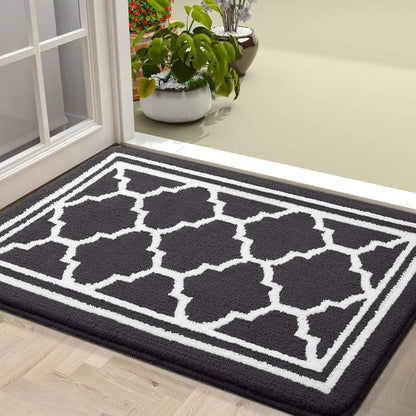 HomaxyClean Washable Dirt Trapper Mat - Non-Slip Low Profile Entrance Rug