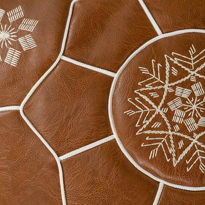 Elegant Leather Pouf Cover