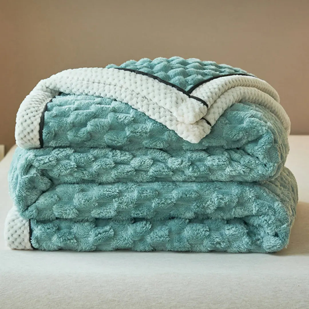 Tavira 3D Turtle Shell Jacquard Throw Blanket - Super Soft Flannel Plush All-Season Blanket
