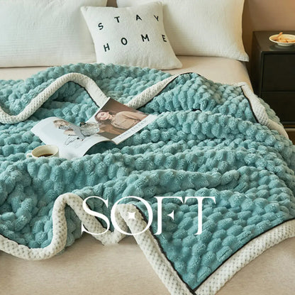 Tavira 3D Turtle Shell Jacquard Throw Blanket - Super Soft Flannel Plush All-Season Blanket