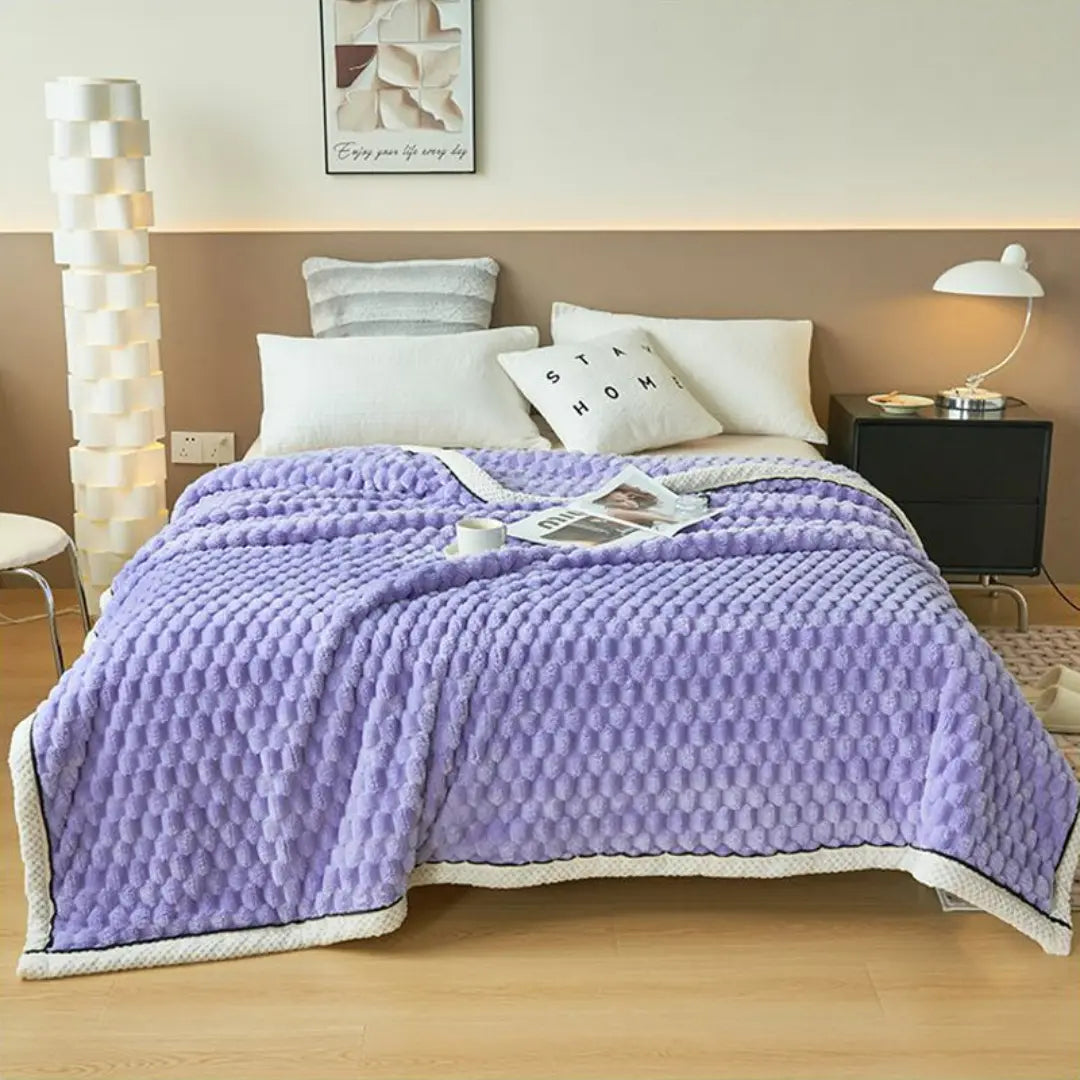 Tavira 3D Turtle Shell Jacquard Throw Blanket - Super Soft Flannel Plush All-Season Blanket