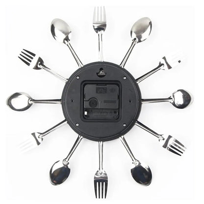 Timelike 3D Removable Modern Creative Cutlery Kitchen Spoon Fork Wall Clock