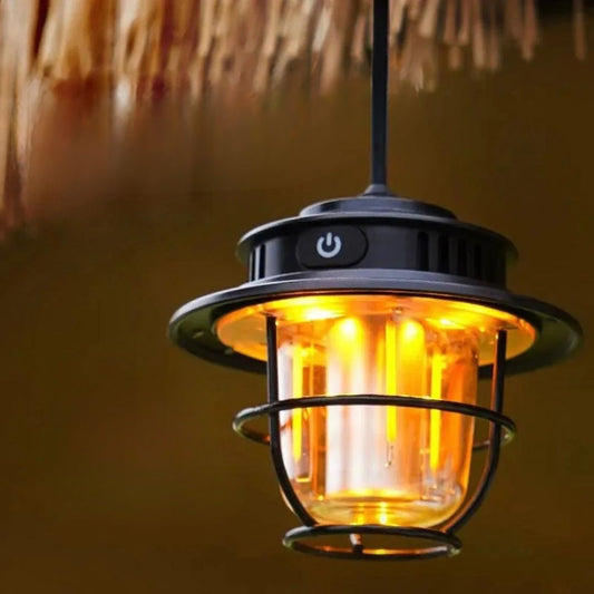 Retro Camping Lamp - Vintage LED Lantern for Outdoors