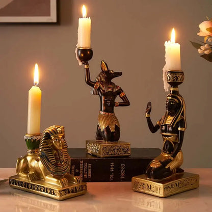 Set of 3 Pcs Ancient Egyptian Candle Holders