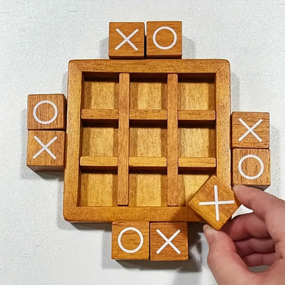 Wooden XO Board Game Set - Classic Coffee Table Decor