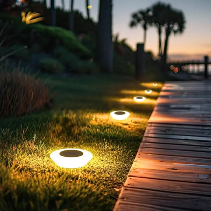 Ground Recessed Solar Lights - Weatherproof Outdoor Pathway and Driveway Lighting