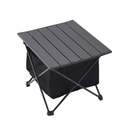 Foldable Aluminum Camp Table with Removable Storage Basket