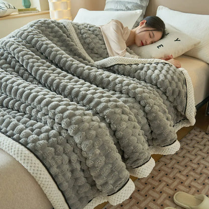Tavira 3D Turtle Shell Jacquard Throw Blanket - Super Soft Flannel Plush All-Season Blanket