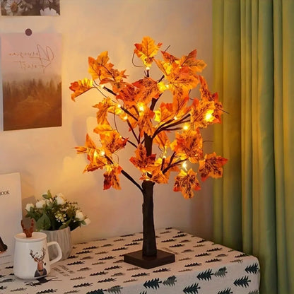 Artificial Maple Tree Lamp with LED Lights - Perfect for Halloween and Christmas Decor