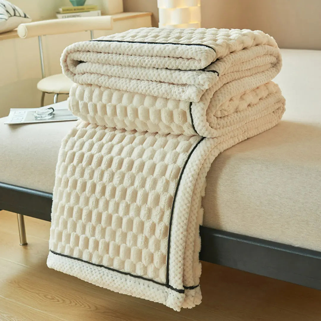Tavira 3D Turtle Shell Jacquard Throw Blanket - Super Soft Flannel Plush All-Season Blanket