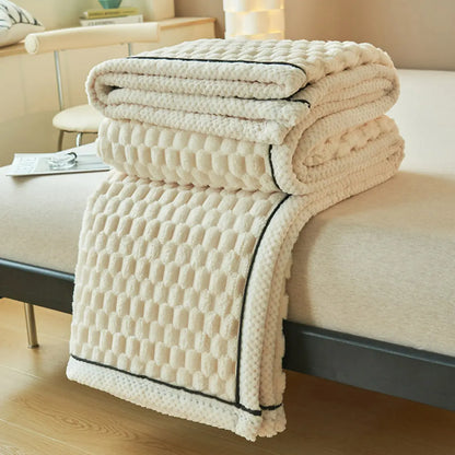 Tavira 3D Turtle Shell Jacquard Throw Blanket - Super Soft Flannel Plush All-Season Blanket