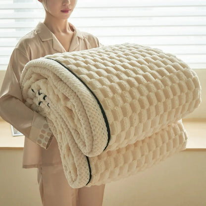 Tavira 3D Turtle Shell Jacquard Throw Blanket - Super Soft Flannel Plush All-Season Blanket