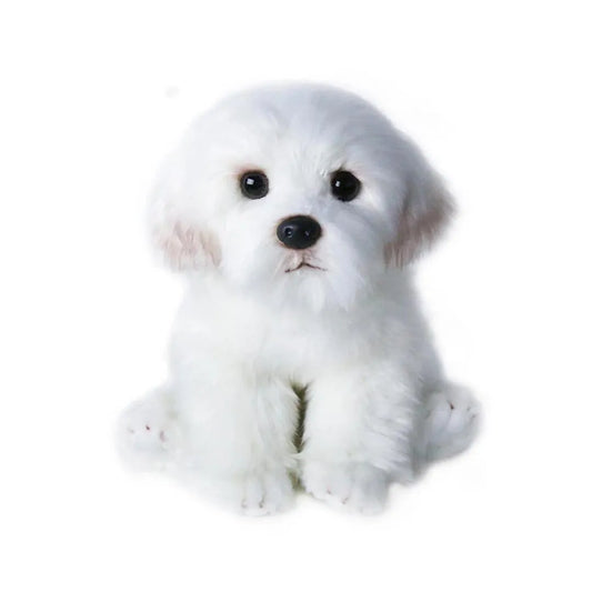Maltese Stuffed Dog Dolls Plush Toy - Cute & Realistic