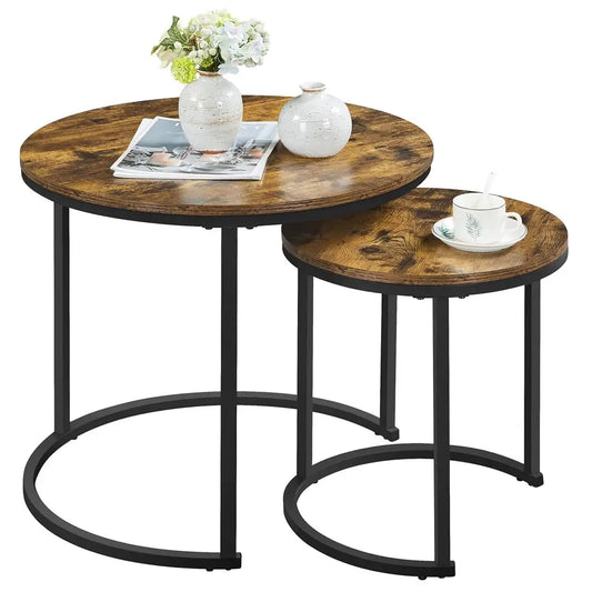 Round Nesting Coffee Table Set of 2