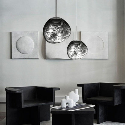 Lava Flow Pendant Light - Sculptural Modern Melting Glass Fixture