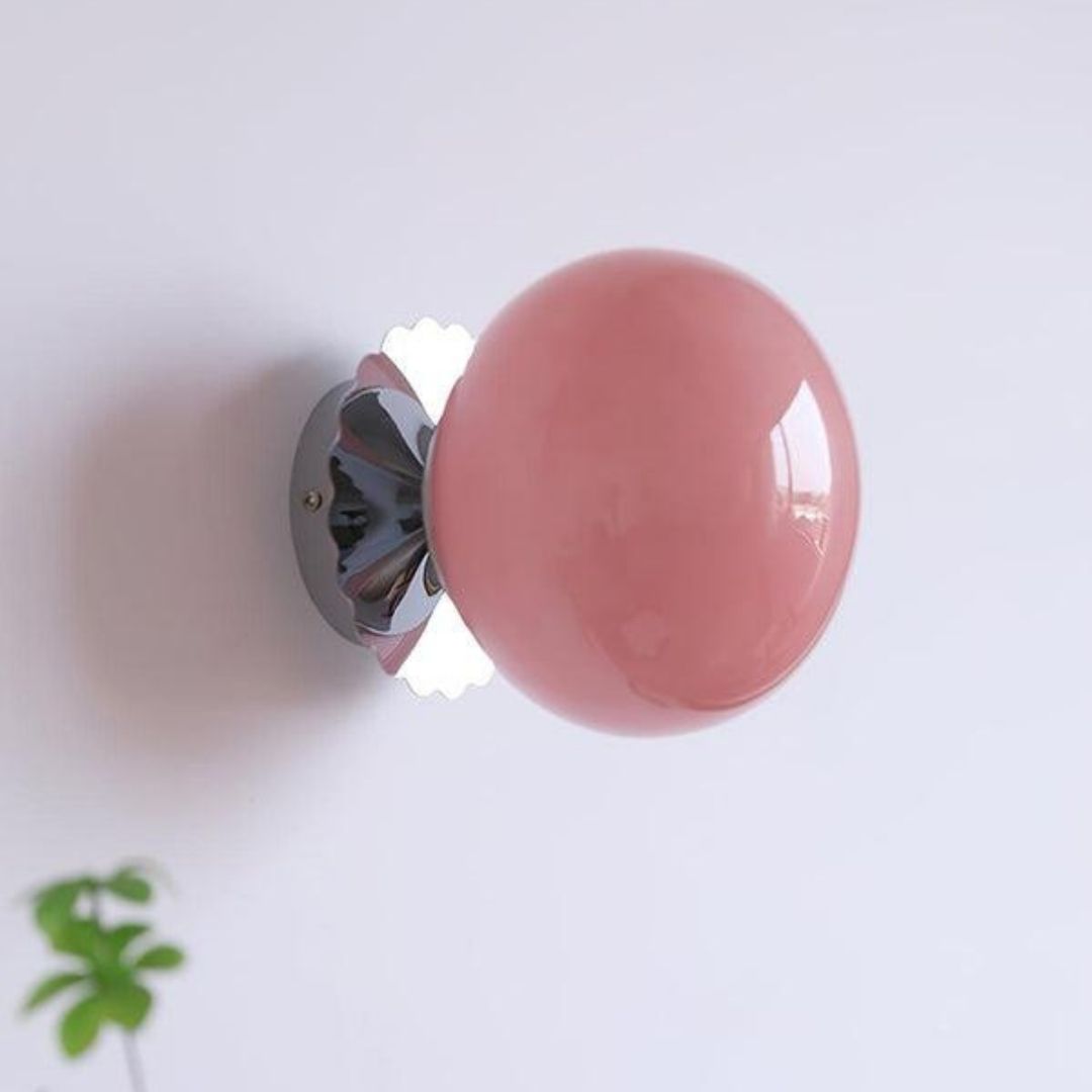 Marshmallow Globe Wall Sconce - Soft Glass Glow with Modern Chrome Finish
