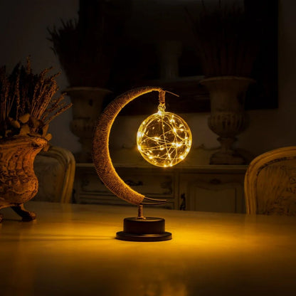 Enchanted Lunar Lamp - Celestial Glass LED Light for Magical Ambience