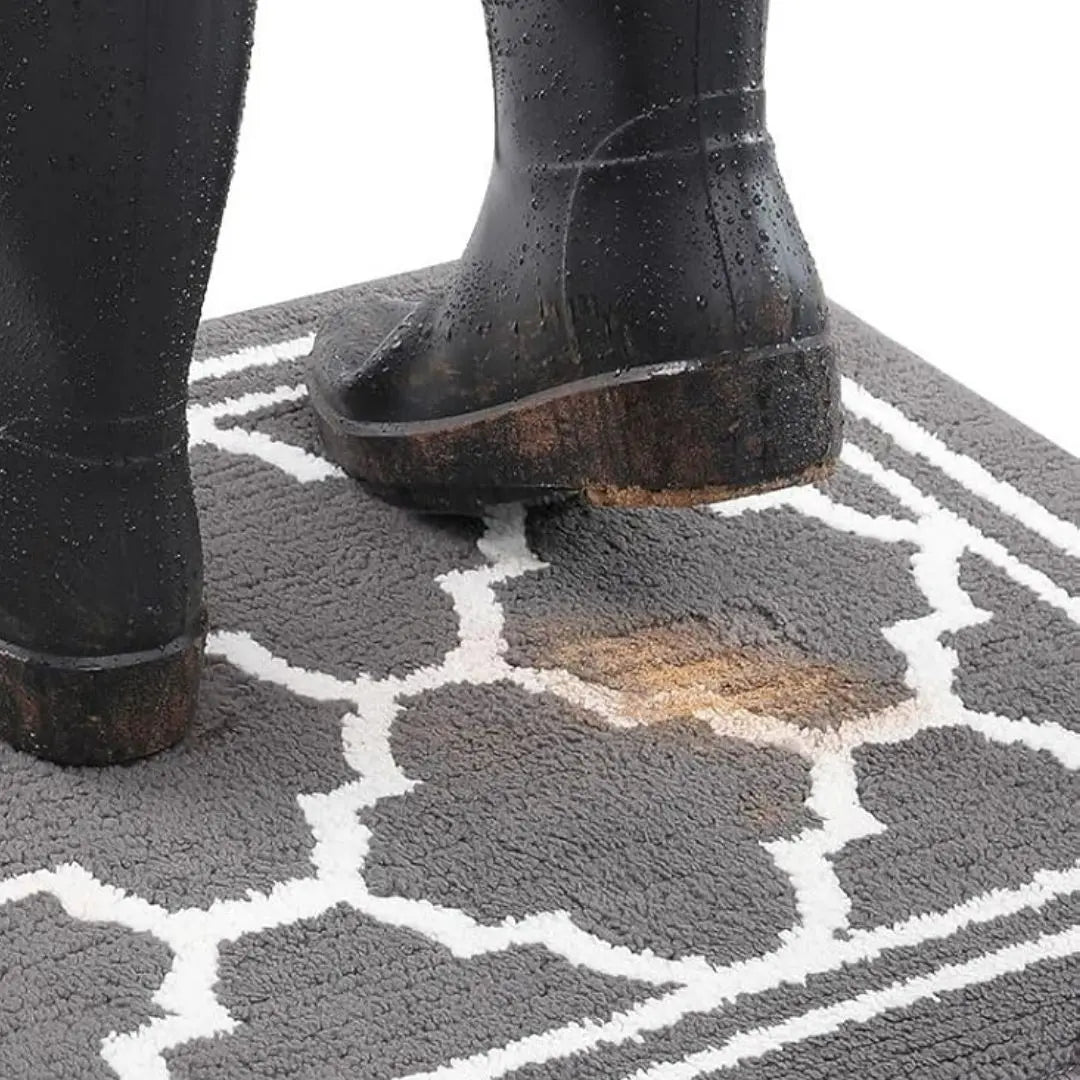 HomaxyClean Washable Dirt Trapper Mat - Non-Slip Low Profile Entrance Rug