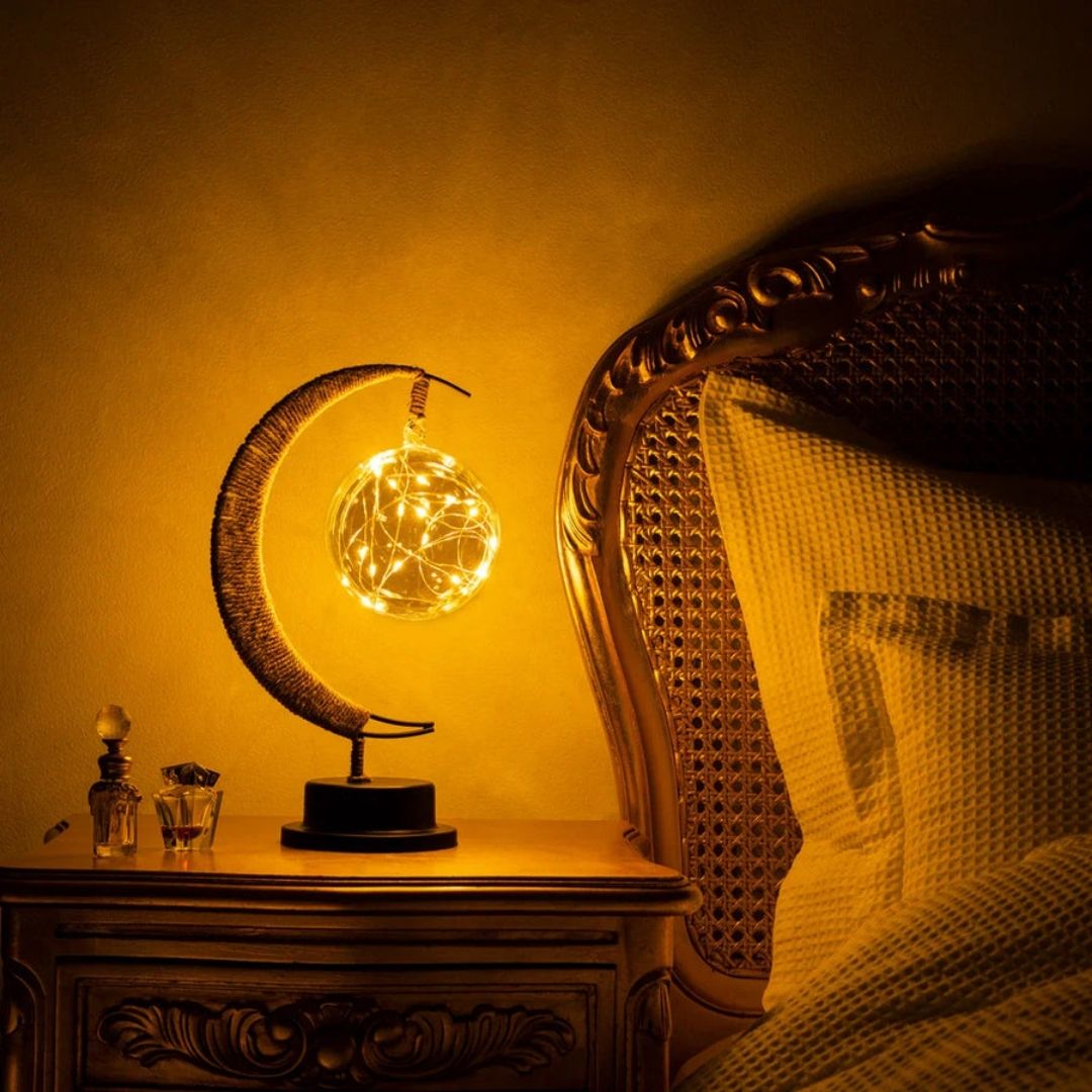 Enchanted Lunar Lamp - Celestial Glass LED Light for Magical Ambience