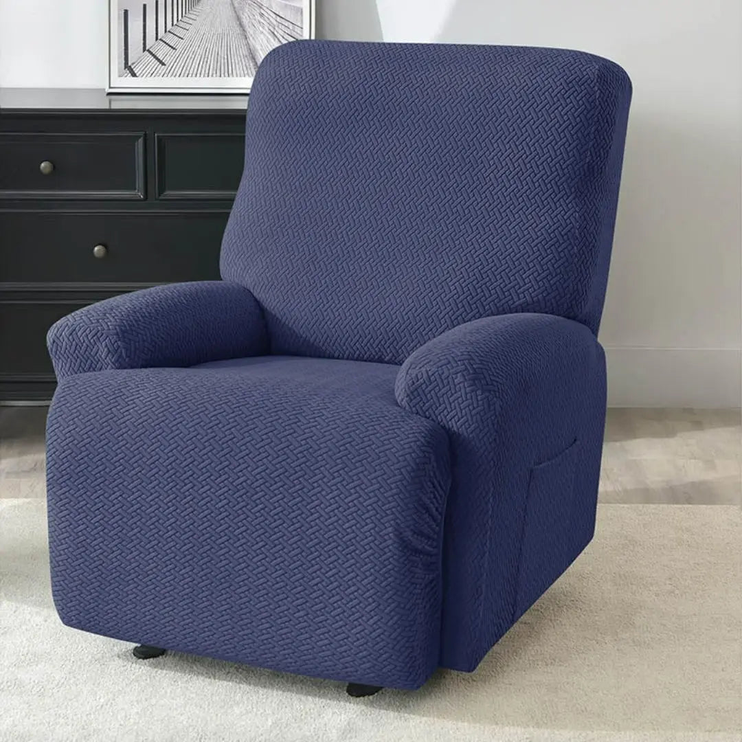 Varsi Polar Fleece Recliner Chair Covers - Stretch Slipcovers with Side Pocket for 1-4 Seater Recliners