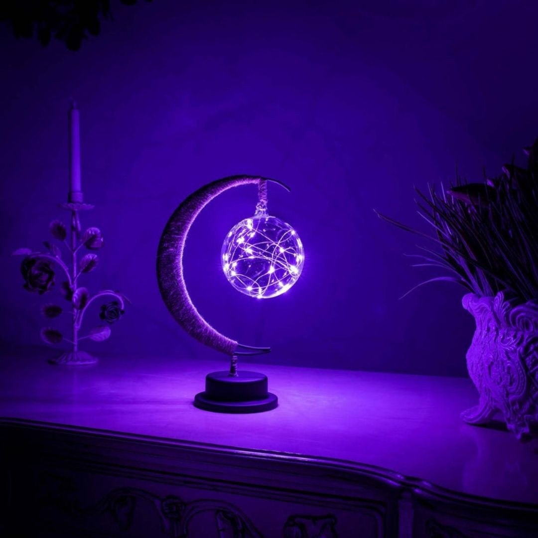Enchanted Lunar Lamp - Celestial Glass LED Light for Magical Ambience