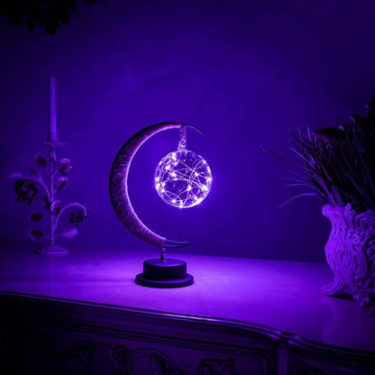 Enchanted Lunar Lamp - Celestial Glass LED Light for Magical Ambience