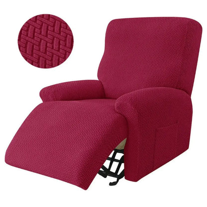 Varsi Polar Fleece Recliner Chair Covers - Stretch Slipcovers with Side Pocket for 1-4 Seater Recliners