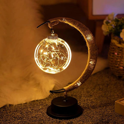 Enchanted Lunar Lamp - Celestial Glass LED Light for Magical Ambience
