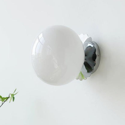 Marshmallow Globe Wall Sconce - Soft Glass Glow with Modern Chrome Finish