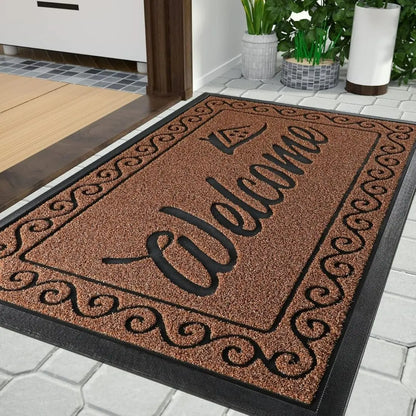 YimobraGuard Heavy-Duty Braided Door Mat - Waterproof Non-Slip Entrance Rug for Indoor and Outdoor Use